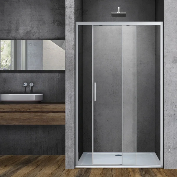 Душевая дверь в нишу Vincea Soft VDS-3SO120CL 120 см стекло прозрачное (детальная фотография), черные, хром, другие