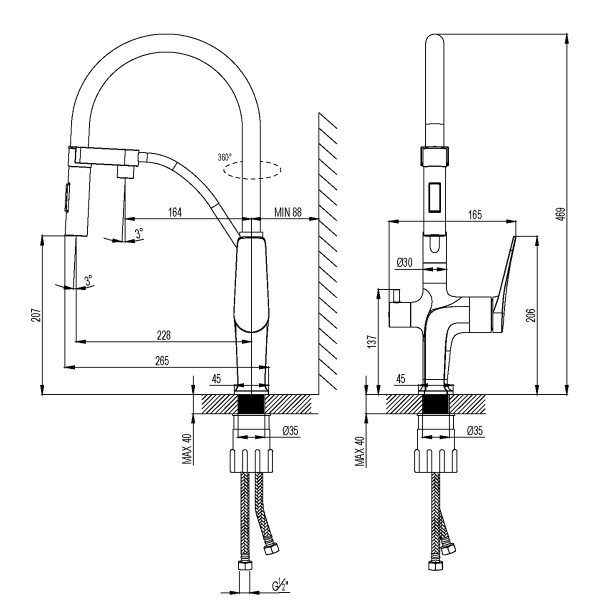 схема (детальная фотография), для кухни, для питьевой воды с фильтром