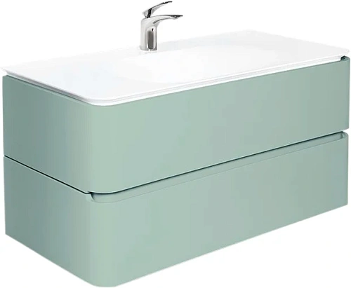 Тумба под раковину подвесная Am.Pm Sensation 80 см мятный глянец - фото 2