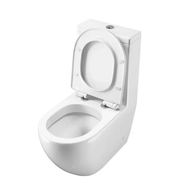 Унитаз моноблок Grossman Style с тонкой крышкой GR-4496S (детальная фотография), современные, hi-tech, круглые