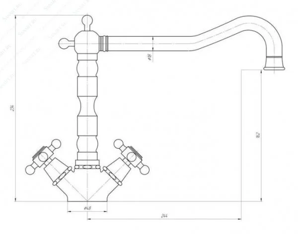 Смеситель для кухни Migliore Revival медь 18303 (детальная фотография), для кухни