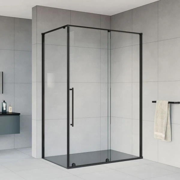 Душевой уголок Vincea Arno 120х90 см профиль черный, стекло прозрачное VSR-1A9012CLB (детальная фотография)