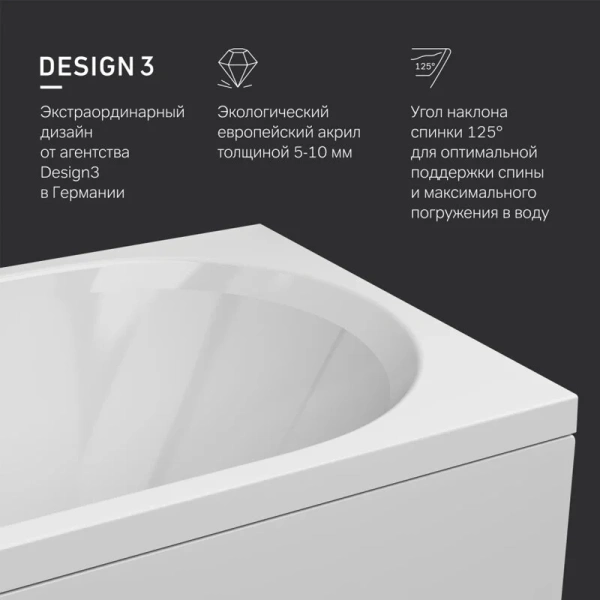 Ванна акриловая Am.Pm X-Joy 150x70 белая W94A-150-070W-A1 (детальная фотография), акриловые