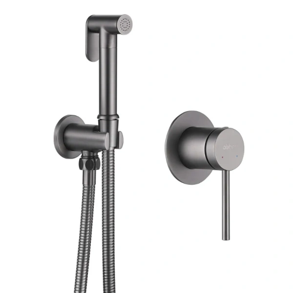 Гигиенический душ со смесителем Abber Emotion никель AF8825NG (детальная фотография), полный комплект со смесителем