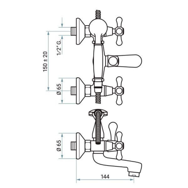 Схема (детальная фотография), для ванны
