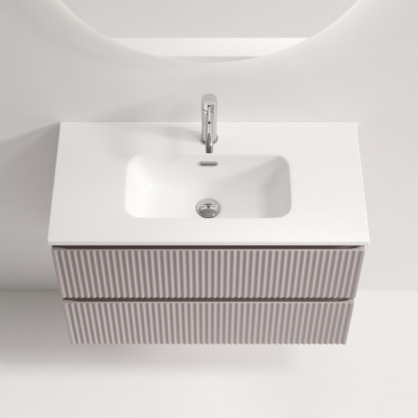 Тумба под раковину подвесная Sancos Snob R 80 см doha soft SNR80/39SM (детальная фотография), моноблок