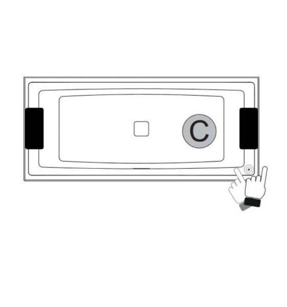 Акриловая ванна Riho Still Square B100005005, 170 x 75 см, подголовники с LED-подсветкой с двух сторон, цвет белый (детальная фотография), прямоугольные