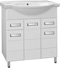 Тумба под раковину напольная Style Line Ирис 71 см белая