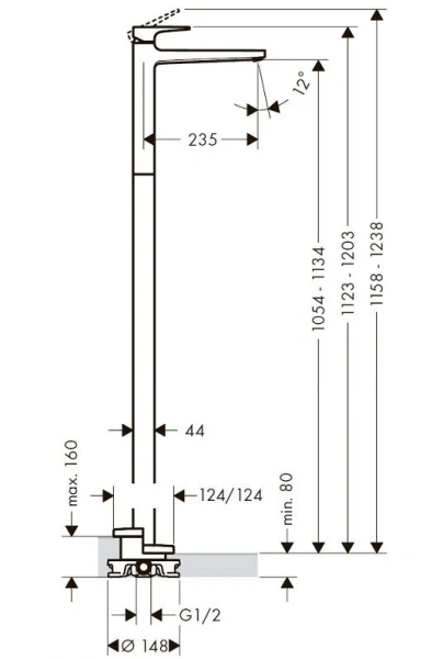 Смеситель для раковины Hansgrohe Metropol однорычажный 74530000 (детальная фотография), для раковины