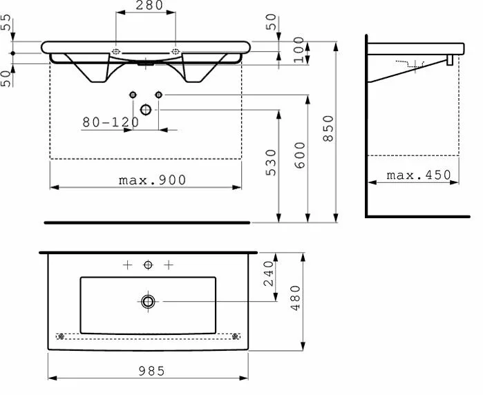Раковина-столешница Laufen Living Style 8.1443.7 (детальная фотография), современные, hi-tech