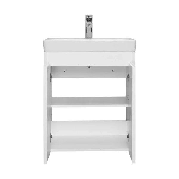 Тумба с раковиной Aquaton Сканди 1A278801SD 55 см с дверцами (детальная фотография), в наличии