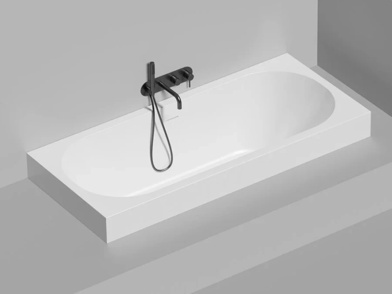 Ванна из искусственного камня Salini Ornella Axis Kit 180x80 см S-Stone (Solix) матовый 103521M (детальная фотография), без гидромассажа, большие