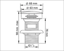 Донный клапан Wasserkraft push-up светлая бронза A046 (детальная фотография), по запросу