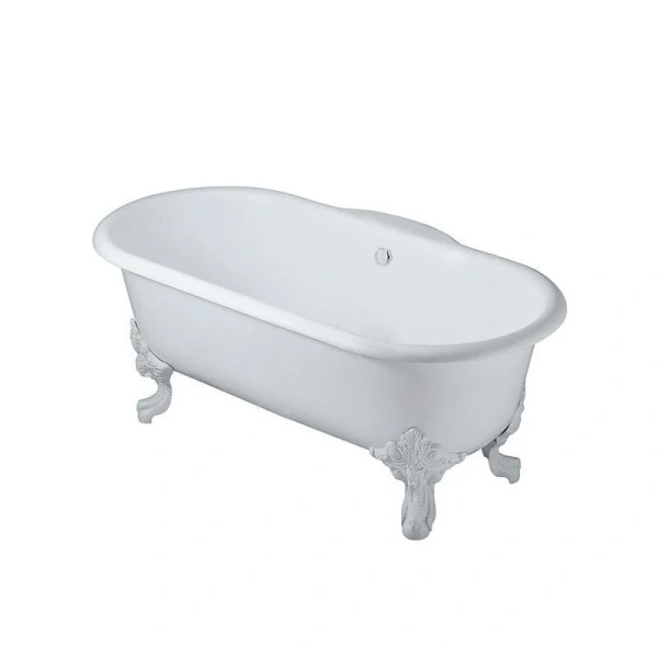 Чугунная отдельностоящая ванна Jacob Delafon Circe E2919N-00, 175 х 80 см, белая (детальная фотография), ретро, в классическом стиле, прованс