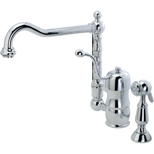 Смеситель для кухни Migliore Queen Nostalgia 18 с выдвижной лейкой (детальная фотография), классические, ретро, декорированные