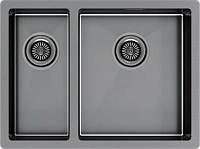 Мойка для кухни Paulmark Zusat 59 см вороненая сталь, правосторонняя