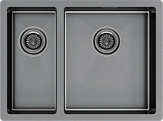 Мойка для кухни Paulmark Zusat 59 см вороненая сталь, правосторонняя