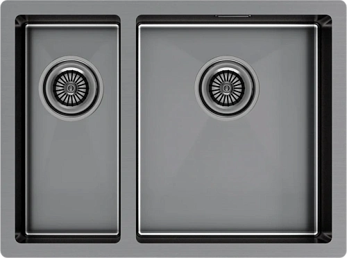 Мойка для кухни Paulmark Zusat 59 см вороненая сталь, правосторонняя - фото 4