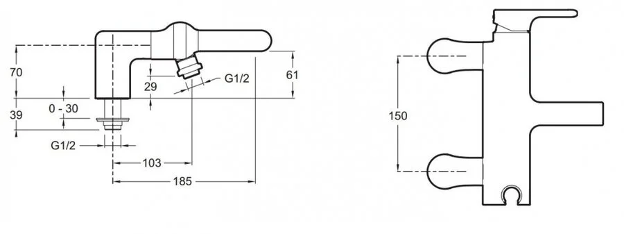 Смеситель для ванны Jacob Delafon Singulier однорычажный E10868-CP (детальная фотография), для ванны