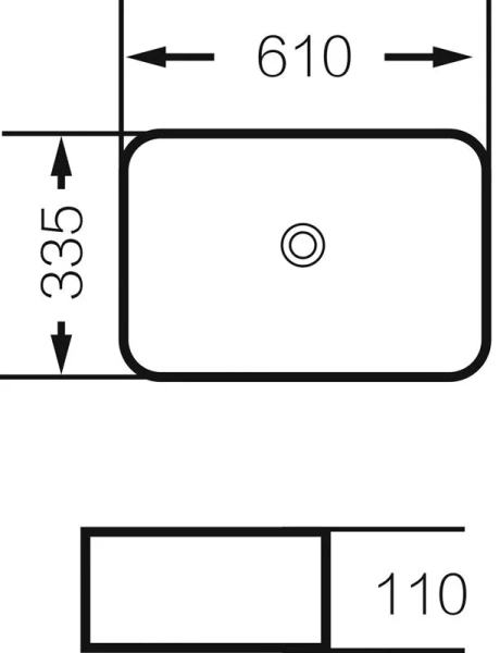 Раковина Grossman Лофт 61 см накладная GR-3031 (детальная фотография), современные, hi-tech