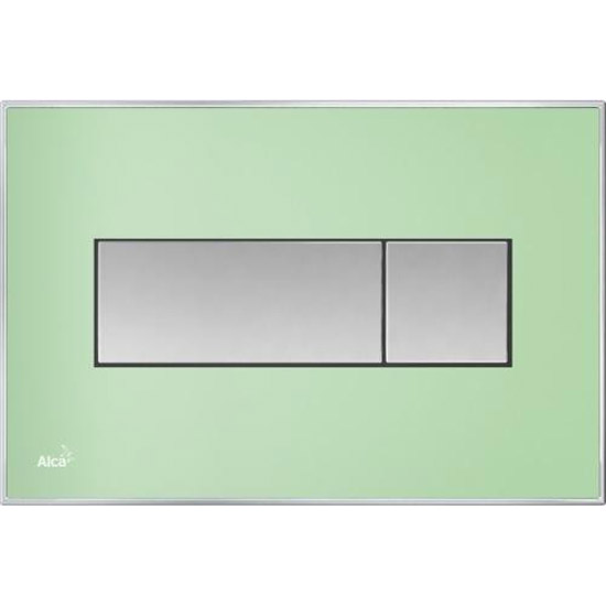 Клавиша смыва Alcaplast зеленая/кнопки хром матовый M1372 (детальная фотография)