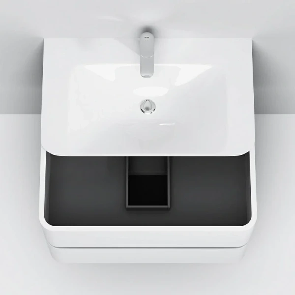 Тумба под раковину подвесная Am.Pm Sensation 80 см белый лак M30FHX0802WG (детальная фотография), белая