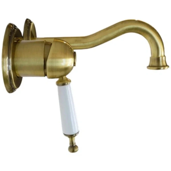 Смеситель для раковины Migliore Oxford бронза 19092 (детальная фотография), классические, ретро, с элементами керамики, декорированные