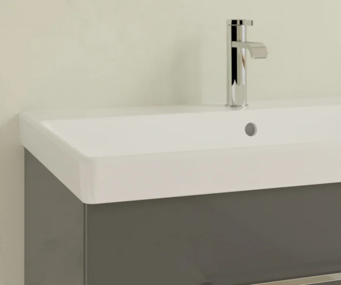 Раковина Villeroy & Boch Avento 80 см альпийский белый 41568001 (детальная фотография), подвесные, на полупьедестал, пристенные