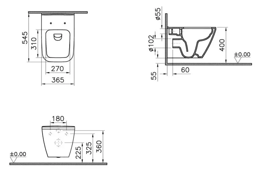 Унитаз подвесной VitrA Integra 7082B003-0075 фарфор (детальная фотография), современные, hi-tech