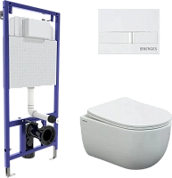 Унитаз с инсталляцией BERGES Novum кнопка белая