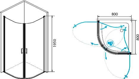 Душевой уголок RGW Leipzig LE-54 80х80 см профиль хром 06125488-11 (детальная фотография), хром