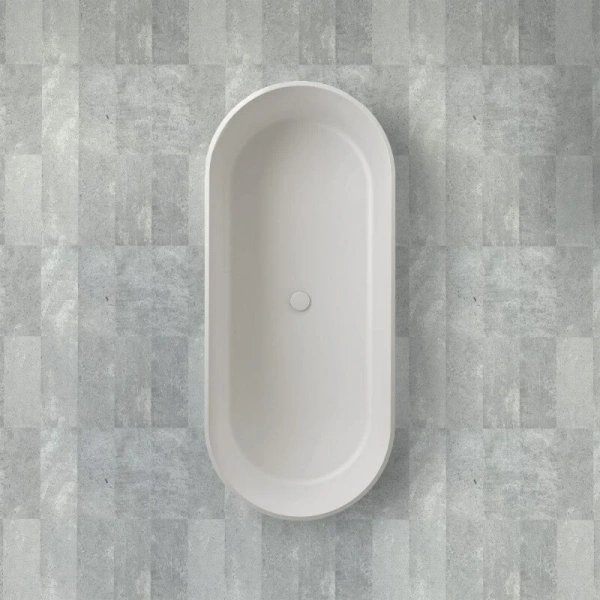 Ванна из искусственного камня Abber Stein 170х75 см отдельностоящая AS9607 (детальная фотография), современныe, hi-tech