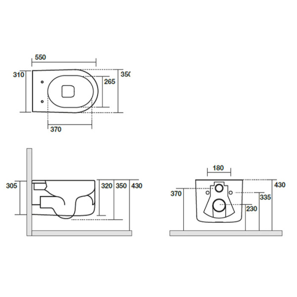 Схема (детальная фотография), без бачка, со скрытым бачком