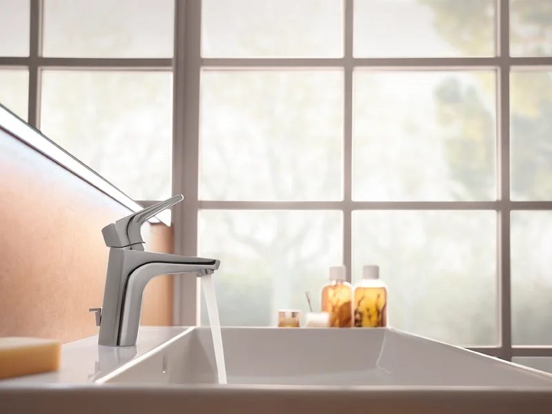 Смеситель для раковины Roca Atlas с донным клапаном 5A3090C0M (детальная фотография), современные, hi-tech