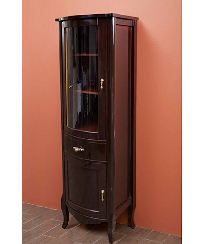 Шкаф-пенал, петли слева, стекло прозрачное, La Beaute Nora CNO.Sx - фото 1