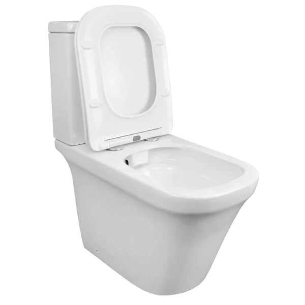 Унитаз компакт Azario Candy безободковый AZ-1503B (детальная фотография), современные, hi-tech, прямоугольные