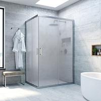 Душевой уголок профиль матовый хром стекло сатин Vegas-glass
