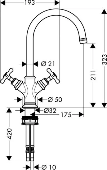 Смеситель для раковины Axor Montreux 16502 (детальная фотография), для раковины