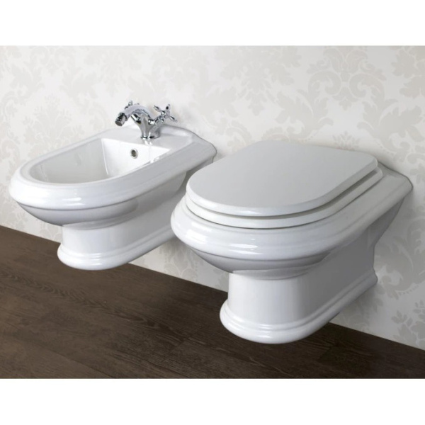 Биде подвесное Cezares King Palace белое CZR-618-TH (детальная фотография), подвесные