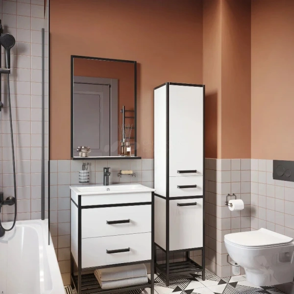 Ванна акриловая Diwo Самара 165 x 70 см, с каркасом, цвет белый, Щ0000046594/Щ0000048581 (детальная фотография), прямоугольные