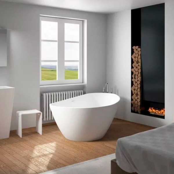 Ванна из литьевого мрамора Riho Granada 190х90 см белая B122001105 (детальная фотография), 190x90 см