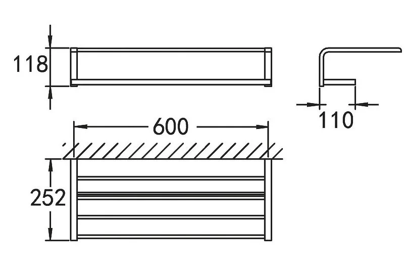Полотенцедержатель Cezares Ultima хром CZR-F-8925 (детальная фотография), современные, hi-tech