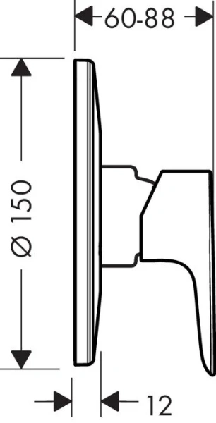 Смеситель для душа Hansgrohe Talis E на 1 потребителя 71766000 (детальная фотография), для душа