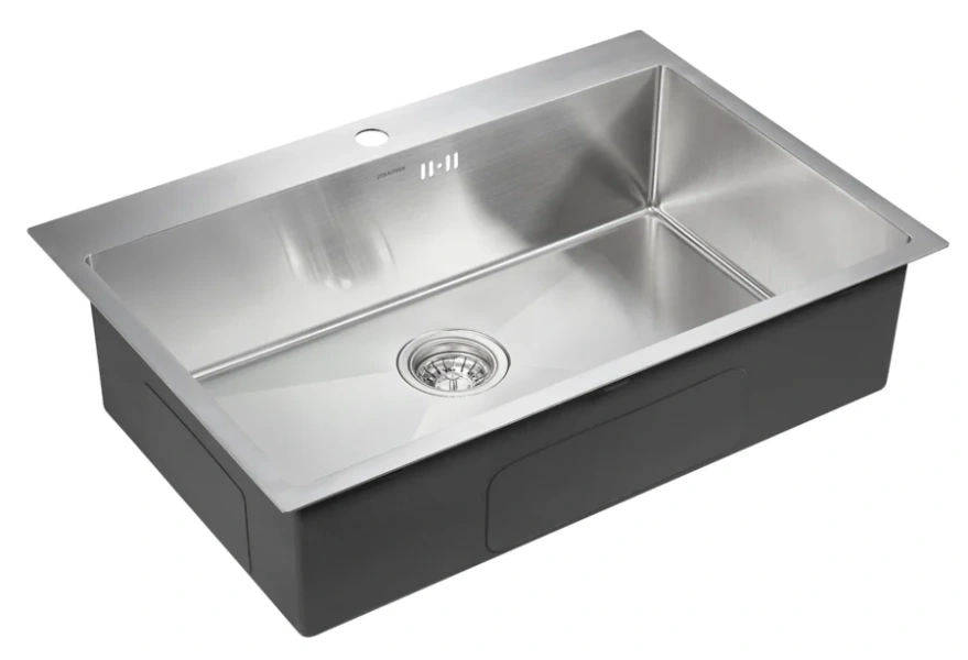 Мойка для кухни Paulmark Vast PM217551 75 см из нержавеющей стали (детальная фотография), прямоугольной формы