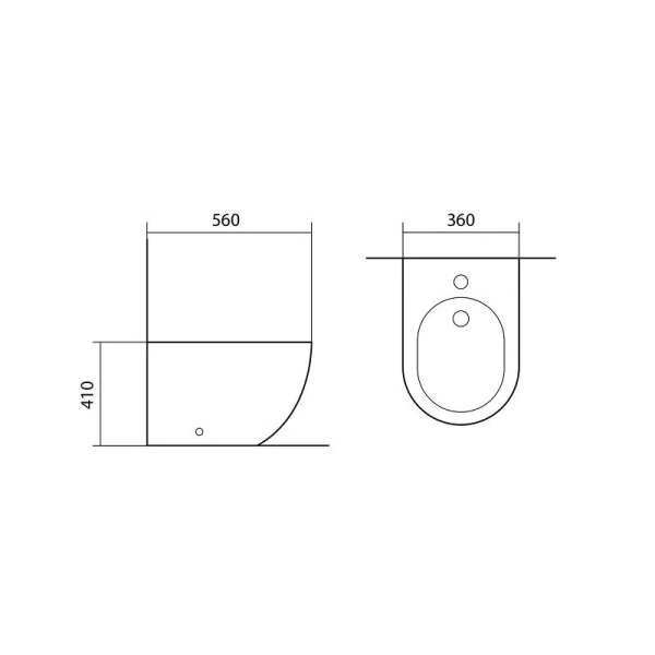 Биде напольное Акватек Европа белое AQ1017-00 (детальная фотография), современные, hi-tech