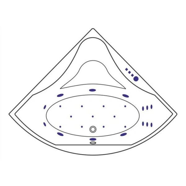 Ванна гидромассажная Excellent Glamour Ultra 150 x 150 см, белый/золото, WAEX.GLA15.ULTRA.GL (детальная фотография), современныe, hi-tech