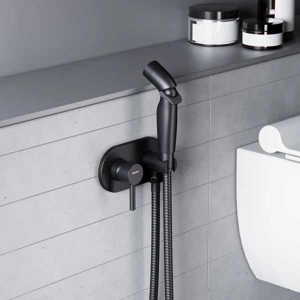 Гигиенический душ со смесителем Damixa Option черный 212000300 (детальная фотография), округлые