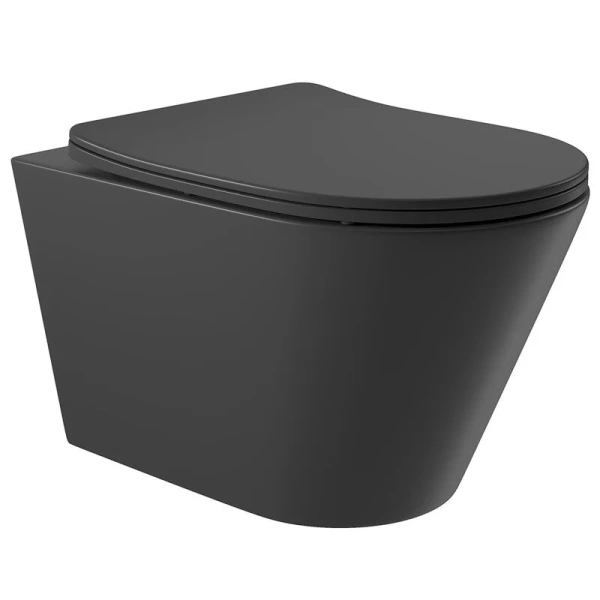 Унитаз подвесной Aqueduto CONE черный матовый CON0140 (детальная фотография)