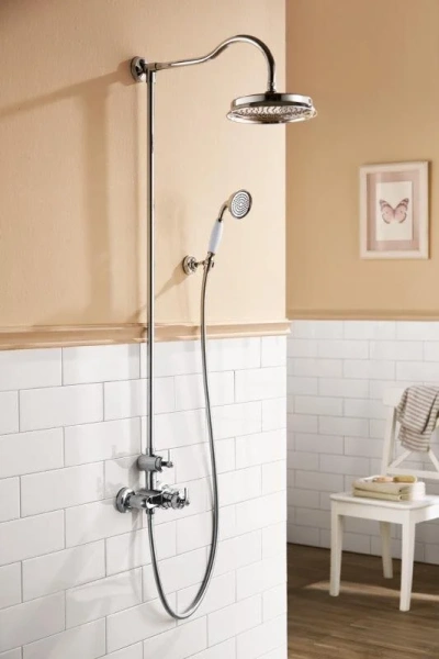 Душевая стойка Cezares Liberty с термостатическим смесителем LIBERTY-F-CD-T-01 (детальная фотография), классические, ретро, с элементами керамики