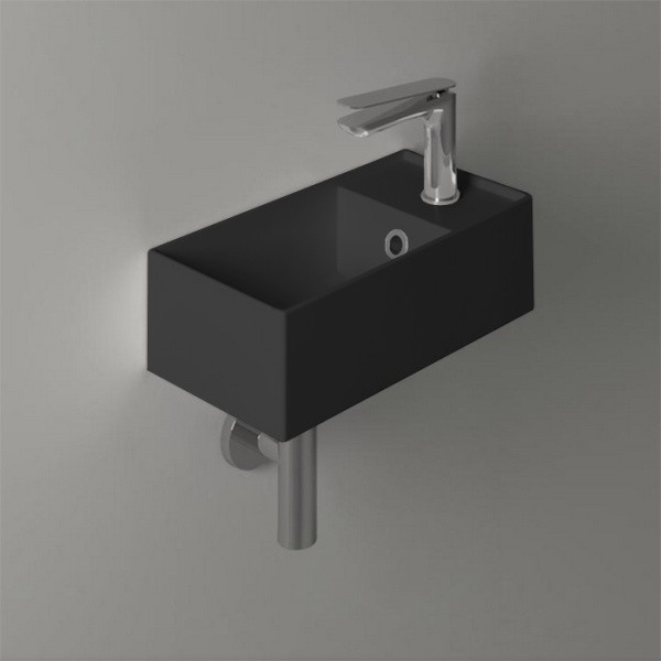 Раковина Simas Agile 40 см правый, черный матовый AG20 nero matt*1 (детальная фотография), современные, hi-tech